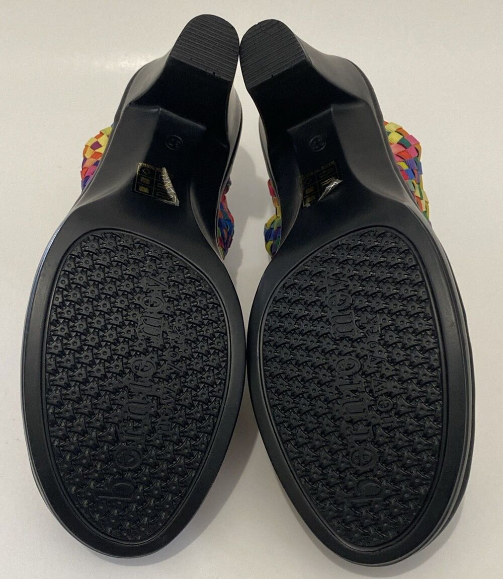 Bernie Mev Sun Texas Rainbow Basket Weave Slide Mule Shoes EU 37 US 6.5 - 7 NEW - Picture 6 of 10